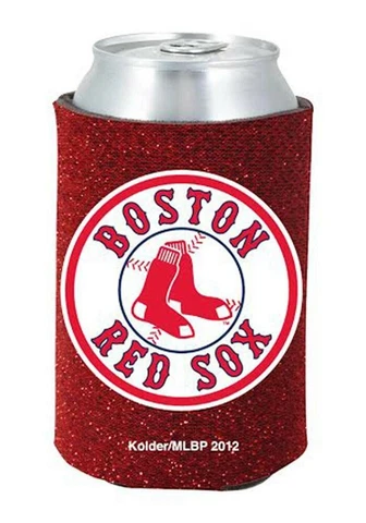 BOSTON RED SOX RED GLITTER CAN COOLERS KOOZIES 2PACK FREE SHIPPING!! Cover