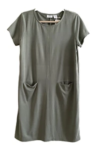 Sigrid Olsen Green Modal T-Shirt Dress with Pockets - Sz M - NWT - Picture 1 of 7