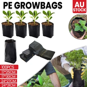 100/200/500X Nursery Bags Black PE Material Plant Grow Bags Corrosion-resistant - Picture 1 of 16