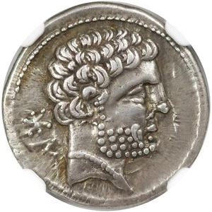 Spain, Bolscan (Osca), 2nd-1st Centuries BC, AR Drachm-Denarius, NGC XF - Picture 1 of 6