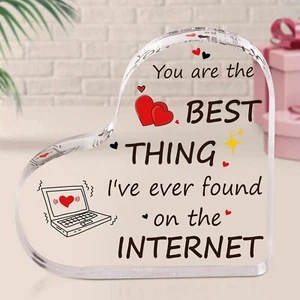 Valentine'S Day Gifts for Her, 4.7 X 4.7 Inch Romantic Acrylic Heart Keepsake An - Picture 1 of 1