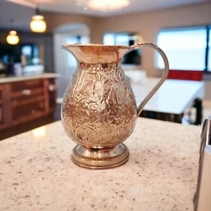 Pure Copper Embossed Jug - Copper Pitcher - Copper Vessel in Wholesale Price - Picture 1 of 4