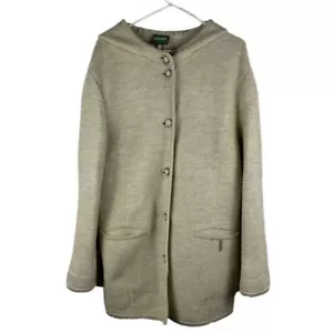 Vintage Geiger Austria Women's Beige Tan Button Down Wool Coat EU 40 US 8 - Picture 1 of 15