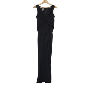 Anne Klein Dress UK4 Black Polyester Long Split Lace Back Womenswear - Preloved - Picture 1 of 24