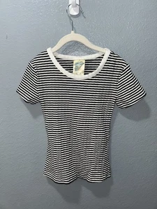 Vintage 90s Thereabouts Ribbed Stripe Tee Youth Size 7/8 Grunge Y2K - Picture 1 of 4