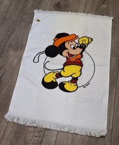 Asciugamano Vintage Disney Topolino Mazza Oscillante Golf Bag Bianco Cotone Poli 24" x 16" - Foto 1 di 11