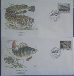 YUGOSLAVIA 1990 FLEETWOOD AUDUBON FIRST DAY COVER Freshwater Fish ~ SEE PHOTOS - Picture 1 of 2