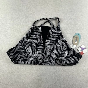 Prana Top Womens Large Black Floral REGAN Bikini Top Halter Swimming Beach NWT - Picture 1 of 12