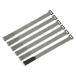 6 Pcs Battery Tie Down Straps,1"x16" Grey Nylon Hold Down Hook Loop Strap - Afbeelding 1 van 6