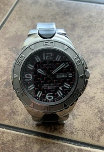 Croton CA301176 Men's 47mm Super C Miyota Day Date Automatic Red Carbon Fib Dial - Picture 1 of 11