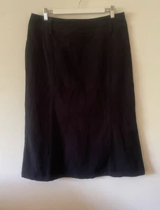 RM WILLIAMS - Size 14 Or L Black Brushed Cotton Suede Feel Midi Skirt - Picture 1 of 7