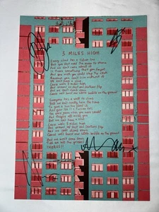 Póster lírico autografiado firmado por la banda Travis - Memorabilia musical difícil de encontrar - - Imagen 1 de 6