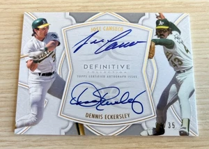 2018 Topps Definitive Dual Autograph Dennis Eckersley & Jose Canseco #/35 A’s - Picture 1 of 2