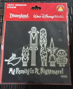 Disney Parks Vinyl Window Sticker Nightmare Before Christmas My Family New - Picture 1 of 4