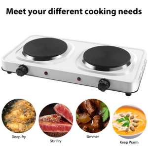 Portable Double Single Electric Hot Plate Table Top Cooker Hob 1000W/2000W Stove - Picture 1 of 20