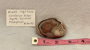 Sardonyx River Tumble Madagaskar, 118g/4,2 oz, #245 - Bild 1 von 6