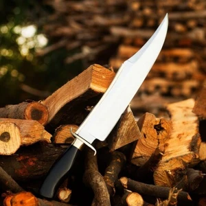 Handmade Bowie Knife, J2 Steel, Brass + Micarta Handle with Leather Sheath - Picture 1 of 5
