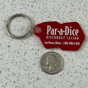 Par A Dice Par-A-Dice Riverboat Casino East Peoria Illinois Keychain Key Ring - Picture 1 of 2