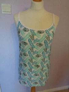 Top Size 16 By Papaya White With Green Ferns Strappy Sleeveless - Picture 1 of 6