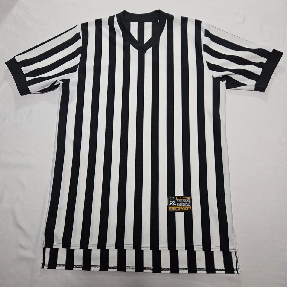Camisa de árbitro McDavid InteraWear de colección L rayas blancas y negras para hombre hecha en EE. UU. Foto 1 de 4