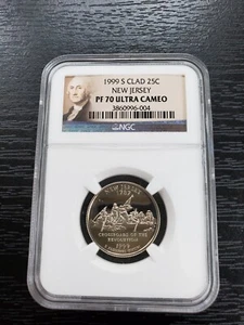 1999-S Clad Proof New Jersey State Quarter - NGC PF 70 Ultra Cameo - Picture 1 of 2