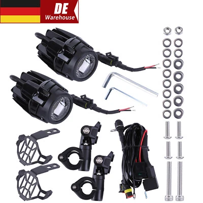 Für BMW R1200GS 2x LED Zusatzscheinwerfer Nebeluchte E9 - geprüft + Kabelbaum - Bild 1 von 4
