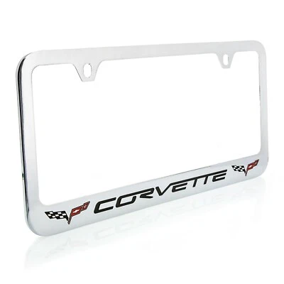 Chevrolet Chevy Corvette C6 Chrome Plated Metal License Plate Frame Holder - Image 1 of 4
