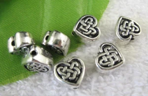 Perline Distanziatore Cuore Metallo Argento Anticato 40pz/80pz Creazione Gioielli - Foto 1 di 1