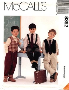 McCalls 8392 Chaleco Camisa Pantalones Corbata Niños Costura Patrón Talla 4 5 6 Sin Cortar - Imagen 1 de 2