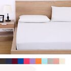 1X Solid Color Fitted Sheet Mattress Cover With All-around Elastic Rubber Band