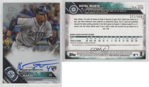 2016 Topps Chrome Rookie Auto Refractor /499 Ketel Marte #RA-KM Rookie Auto RC