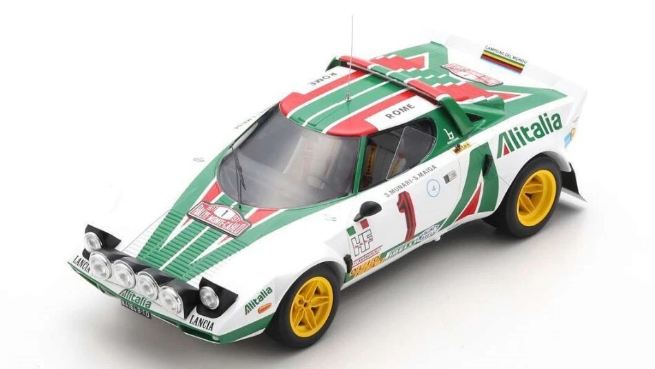 1 18 SPARK Lancia Stratos Hf Alitalia #1 Win.Rally Montecarlo 1977 Munari 18S535