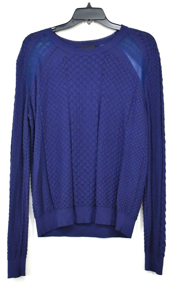 Suéter tejido informal cómodo manga larga cuello redondo azul The Kooples para mujer M Foto 1 de 4