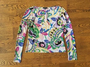Women's ETRO Multicolor Floral Long Sleeve Blouse - Size 44 - Picture 1 of 5