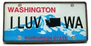I Luv Washington Holz Lizenz Kühlschrankmagnet - Bild 1 von 1