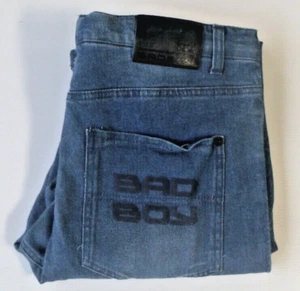 Womens Bad Boy Blue Denim Jeans Size 16 designer Fading & Rips Adjustable Waist - Bild 1 von 18