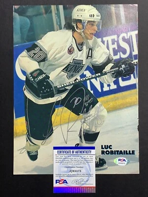 Luc Robitaille LA Kings Signed Autograph Magazine Page Photo PSA DNA *73 - Image 1 of 3