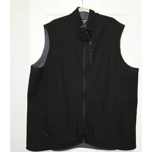 Solaris Men's Black Full Zip Sleeveless Vest Jacket 3XT Mock Neck - Picture 1 of 7