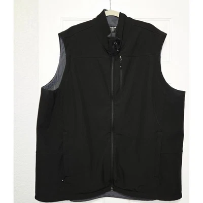 Solaris Men's Black Full Zip Sleeveless Vest Jacket 3XT Mock Neck - Image 1 of 4