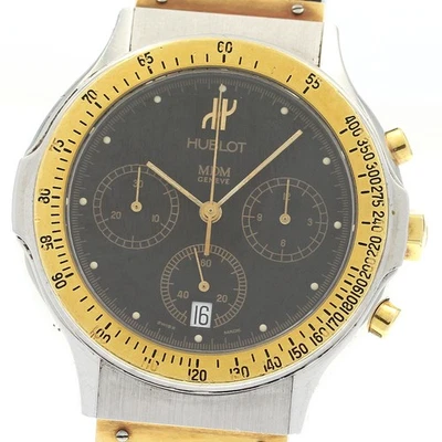 Reloj de cuarzo para hombre HUBLOT MDM 1621.2 cronógrafo YG 2 tonos esfera negra_899553 Foto 1 de 4