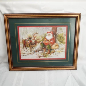 Quadro arte da parete con cornice renna Babbo Natale interni casa 5885-AO USA - Foto 1 di 6