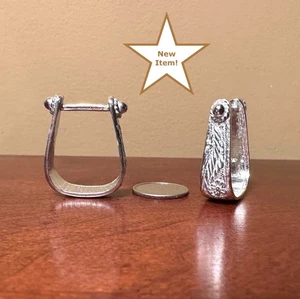 RDLC One Sixth (1:6) Scale ENGRAVED WESTERN STIRRUPS - Polished Cast Metal - Bild 1 von 2