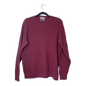 M&S Collection Marks & Spencer Sweater Textured Crimson Large Womens Crew Neck - Picture 1 of 6