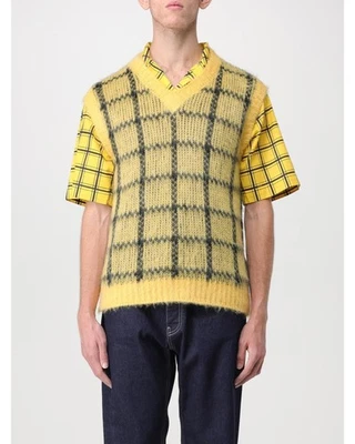 Chaleco Suéter Tejido Marni Mohair Hombres Amarillo Traje Chalecos Foto 1 de 4