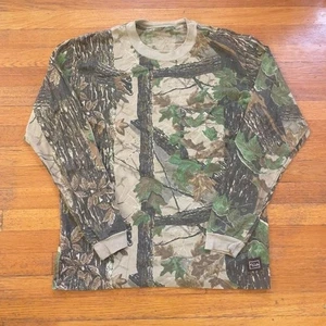 Vintage 80er 90er Walls Realtree Camo AOP Langarm braun Ringer Tasche Tshirt L USA - Bild 1 von 6