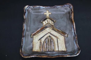 Etta B Pottery Plate Springtime Church - Picture 1 of 8