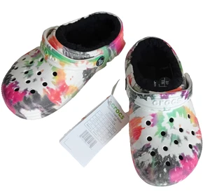 crocs Classic Lined Tie-Dye Kinder Haus-Schuhe gefütterte Clogs Gr.28/29 Neu - Bild 1 von 4