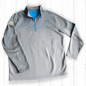 Nike Golf GULF OIL Dri-Fit 1/4 Zip grau blau Jacke Herren Größe XL - Bild 1 von 20