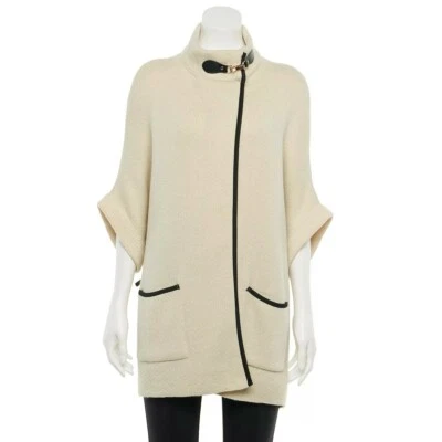 Capa de montar marfil occidental hebilla cuello bolsillos talla única Navidad Apt 9 nueva Foto 1 de 2