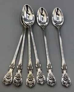 Francis I by Reed & Barton Sterling Silver set of 6 Iced Teaspoons, monogrammed - Picture 1 of 6